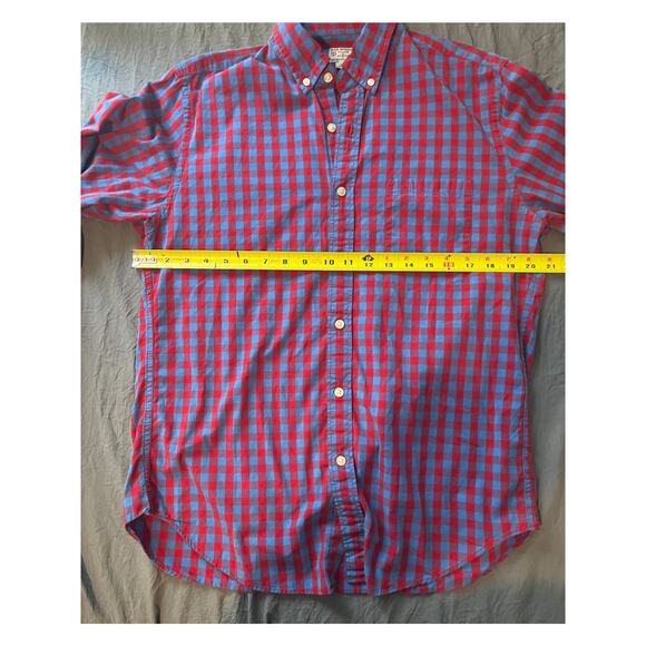 J.Crew Men’s Red Blue Gingham Button Down Shirt Long Sleeve Size Medium - Picture 4 of 6
